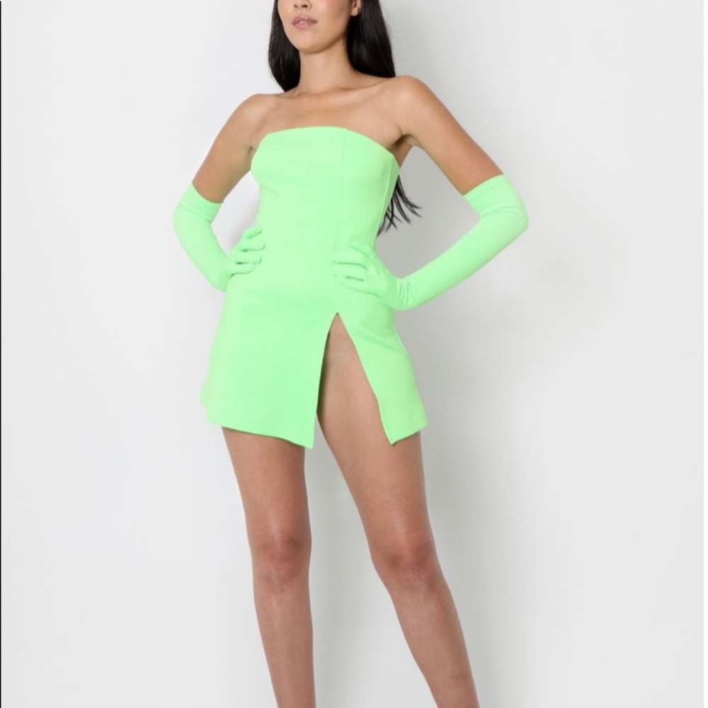 MISCREANTS Cupid Split Dress - Neon Green